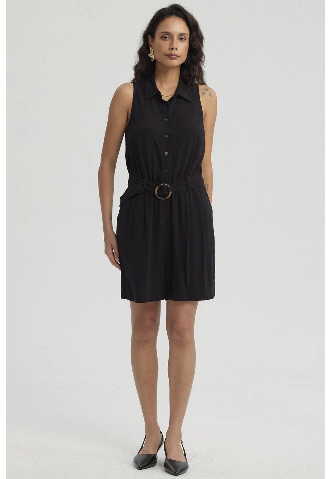 Enteritos Mujer Short Viscosa Negro-0