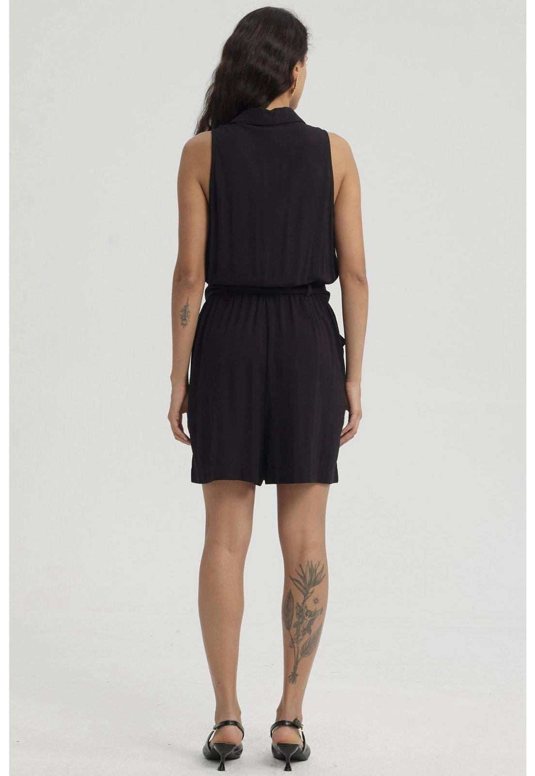 Enteritos Mujer Short Viscosa Negro-2