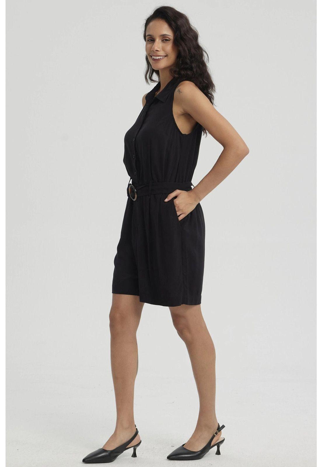 Enteritos Mujer Short Viscosa Negro-3