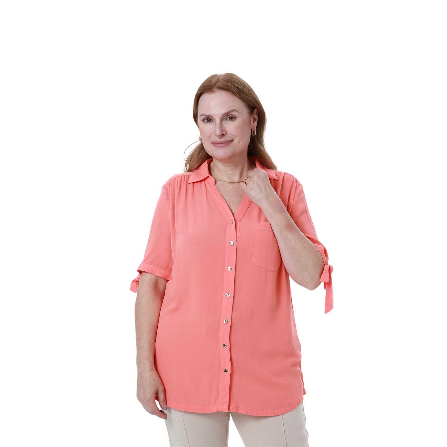 Blusa Mujer Aplicación Amarra Damasco Fashion's Park-0