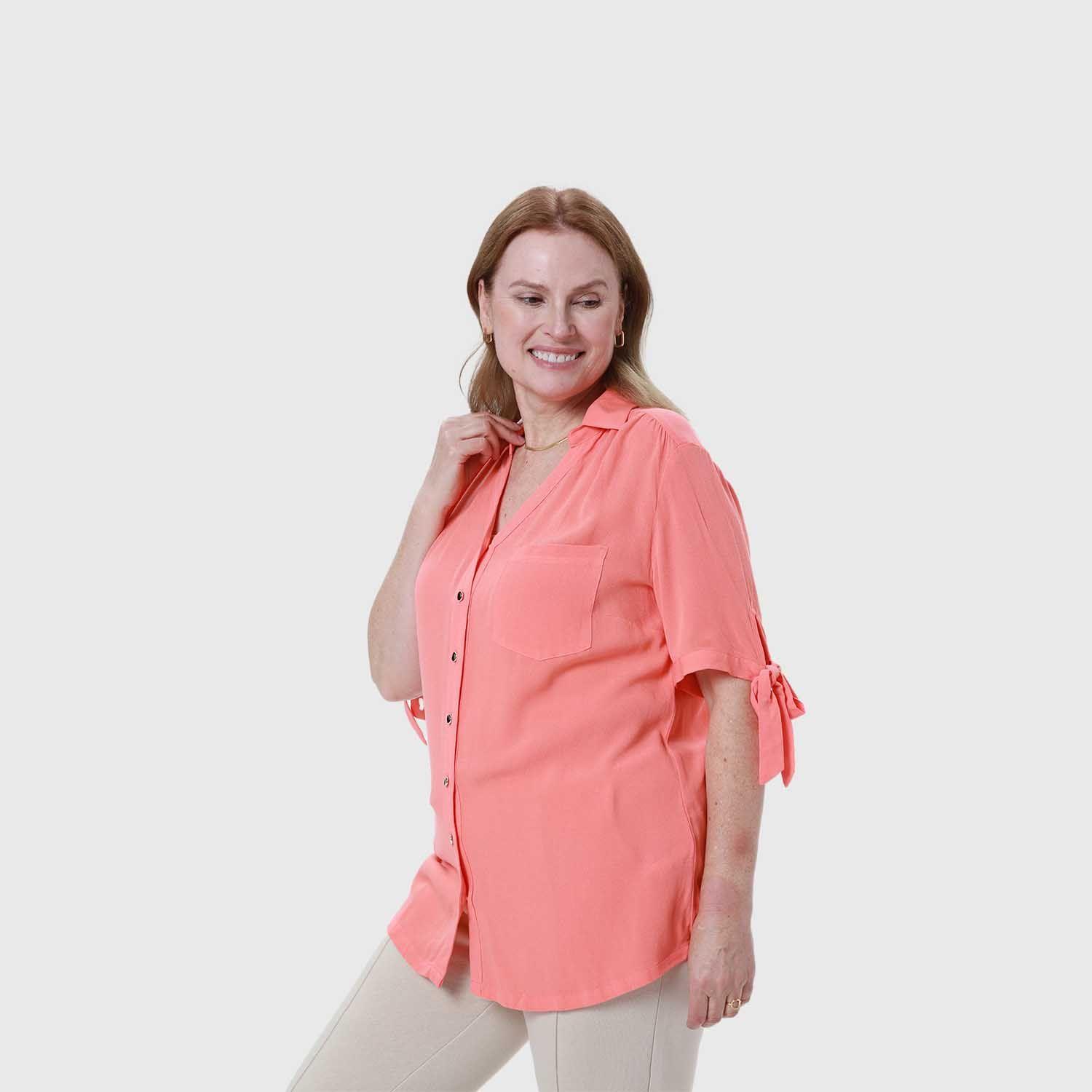 Blusa Mujer Aplicación Amarra Damasco Fashion's Park-1