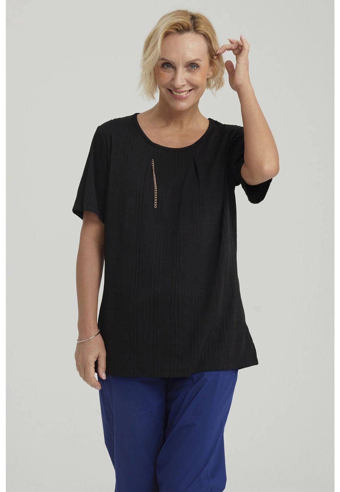 Polera Mujer Textura Negro - lll-0