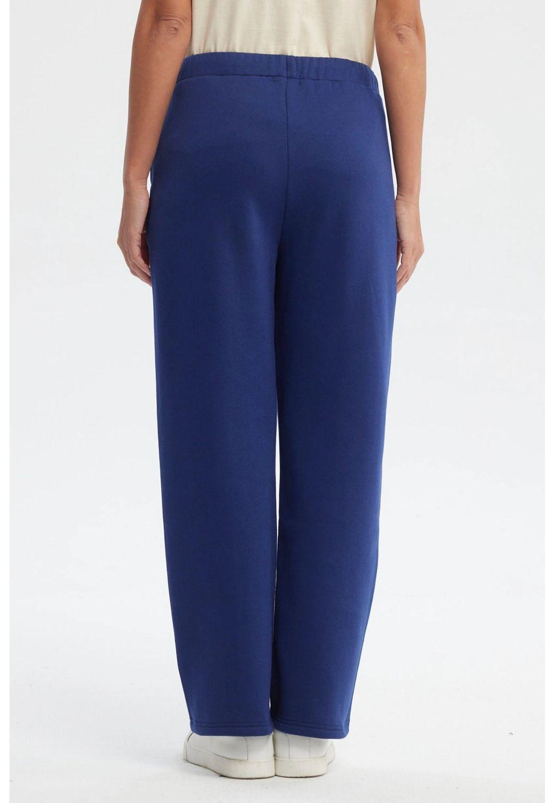 Pantalón Buzo Mujer Calce Recto Azul Oscuro-2