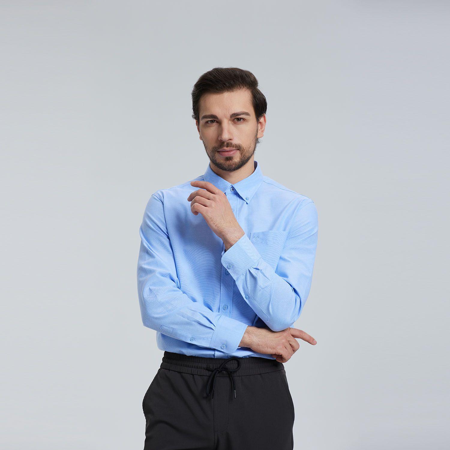 Camisa Oxford Celeste Hombre-0