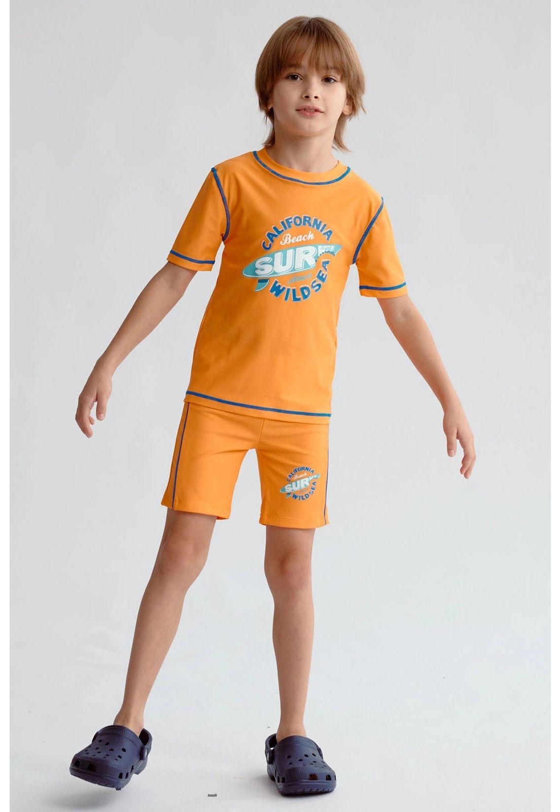 Short De Baño Niño Básico Naranjo-3