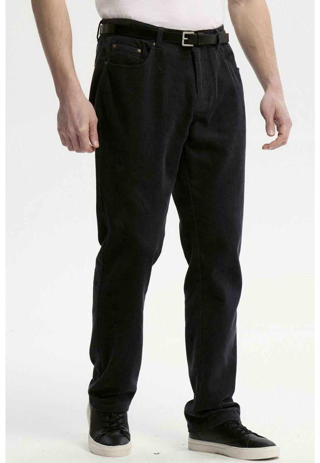 Pantalón Hombre Cotelé Azul Oscuro-1