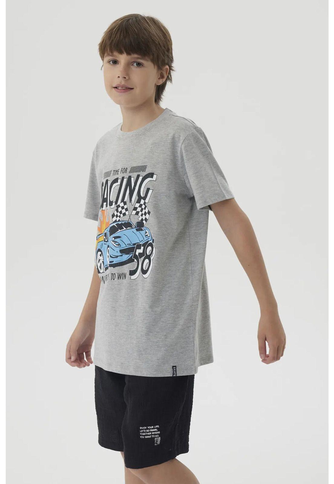 Polera Niño Básica Estampada Gris Melange- ll-1