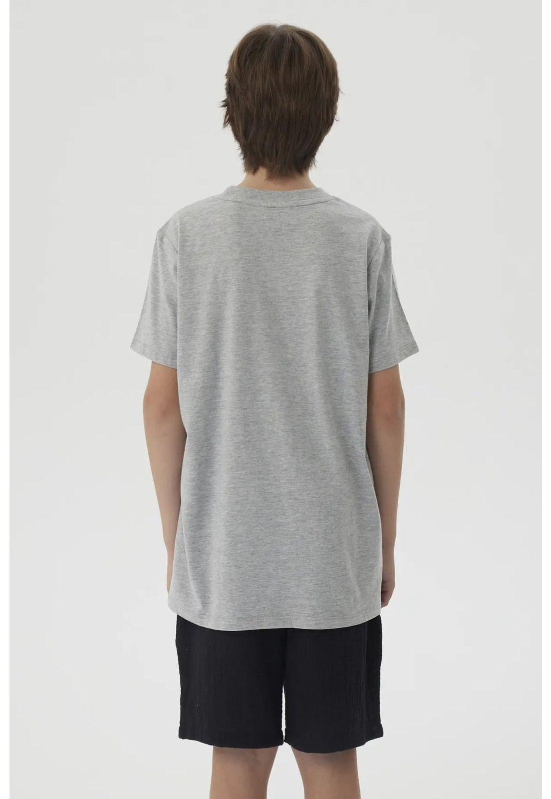 Polera Niño Básica Estampada Gris Melange- ll-2
