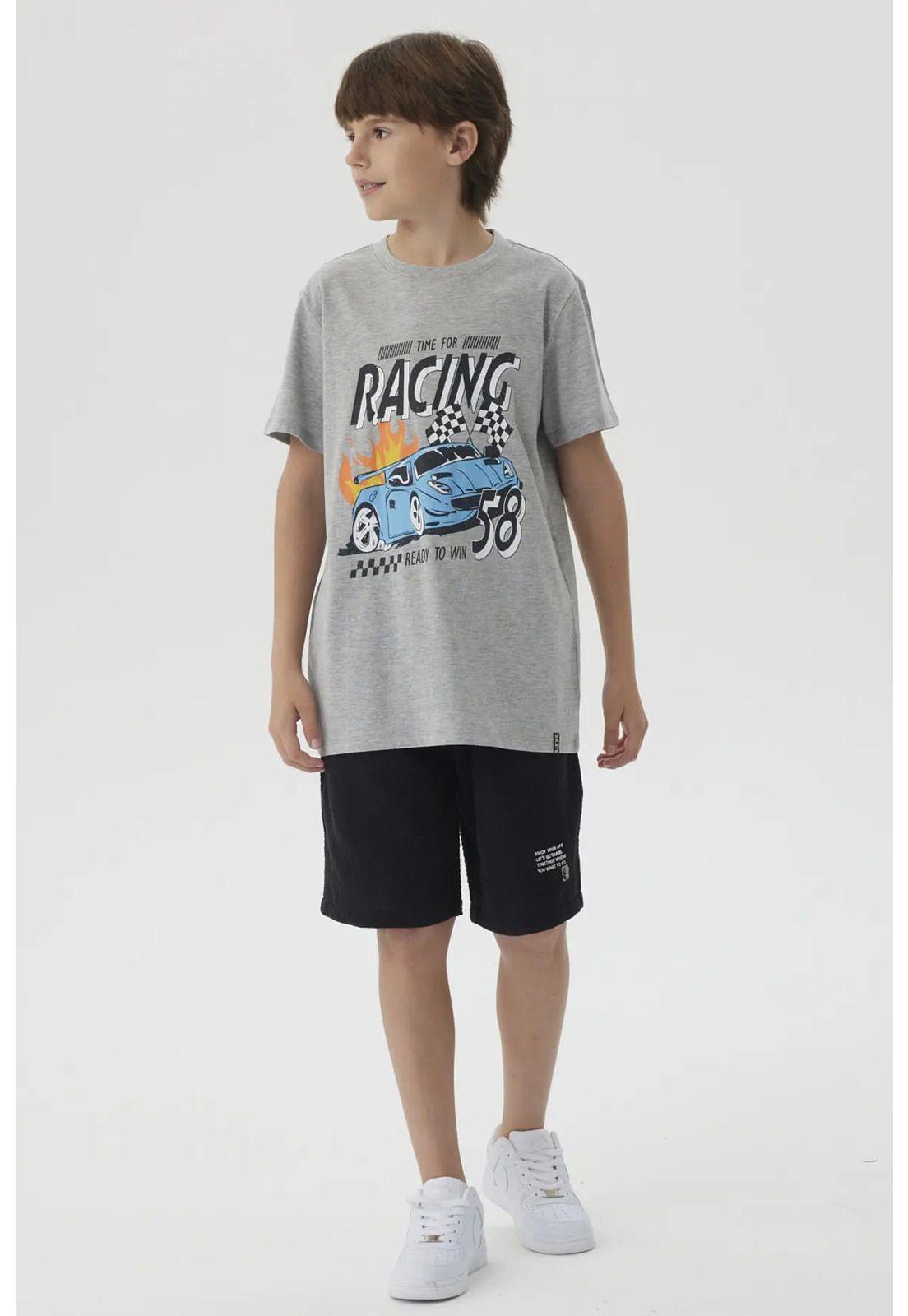 Polera Niño Básica Estampada Gris Melange- ll-3