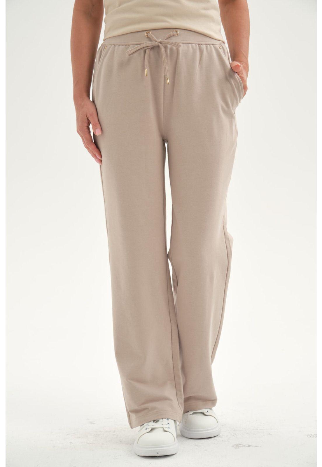 Pantalón Buzo Mujer Clásico Beige-0