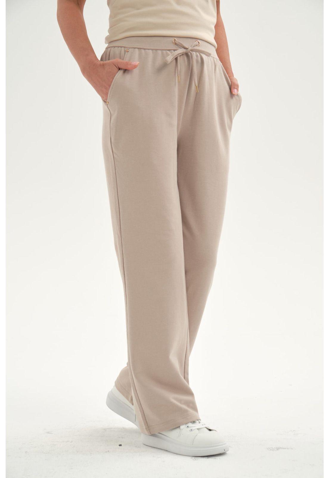 Pantalón Buzo Mujer Clásico Beige-1