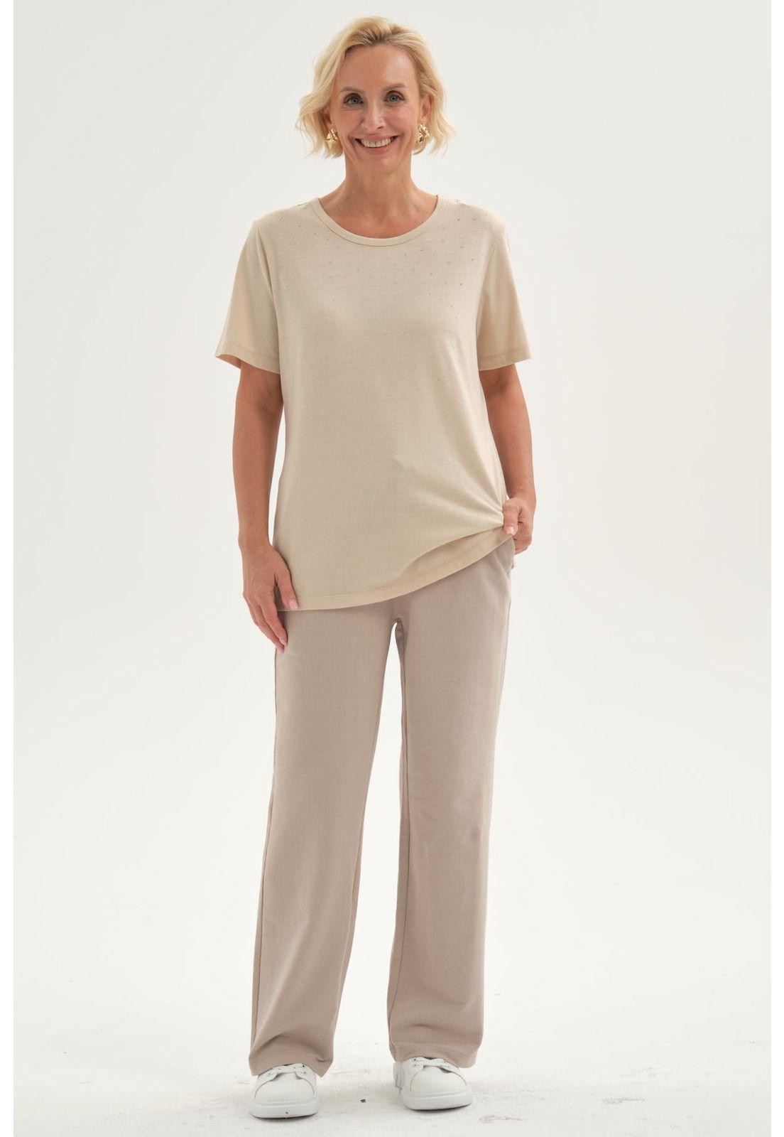 Pantalón Buzo Mujer Clásico Beige-3