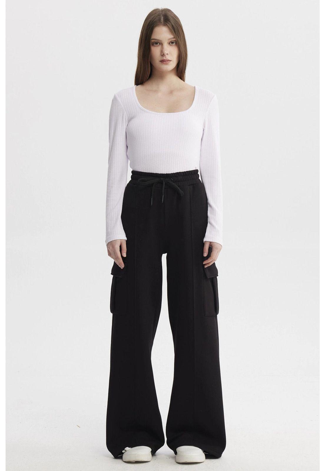 Pantalón Buzo Mujer Cargo Negro - lll-3