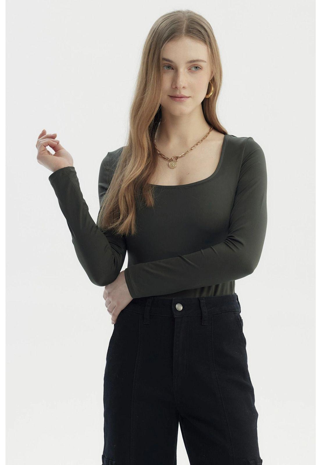 Polera Mujer Ajustado Verde - ll-0