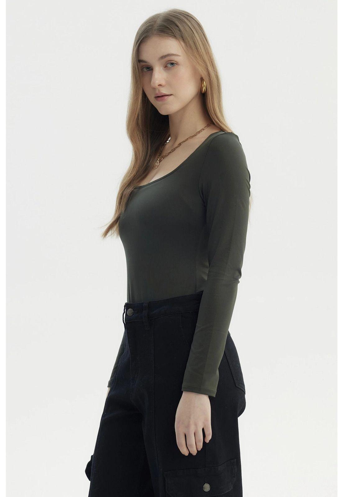 Polera Mujer Ajustado Verde - ll-1