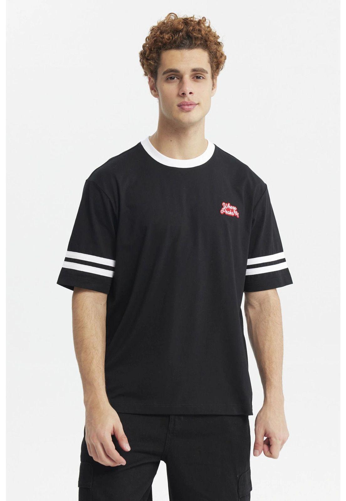 Polera Hombre Oversize Negro - V-0