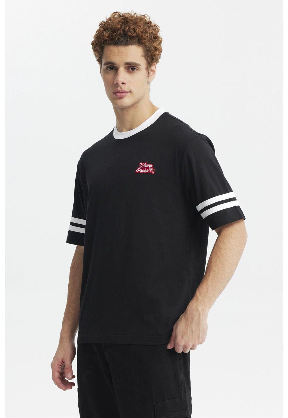 Polera Hombre Oversize Negro - V-1