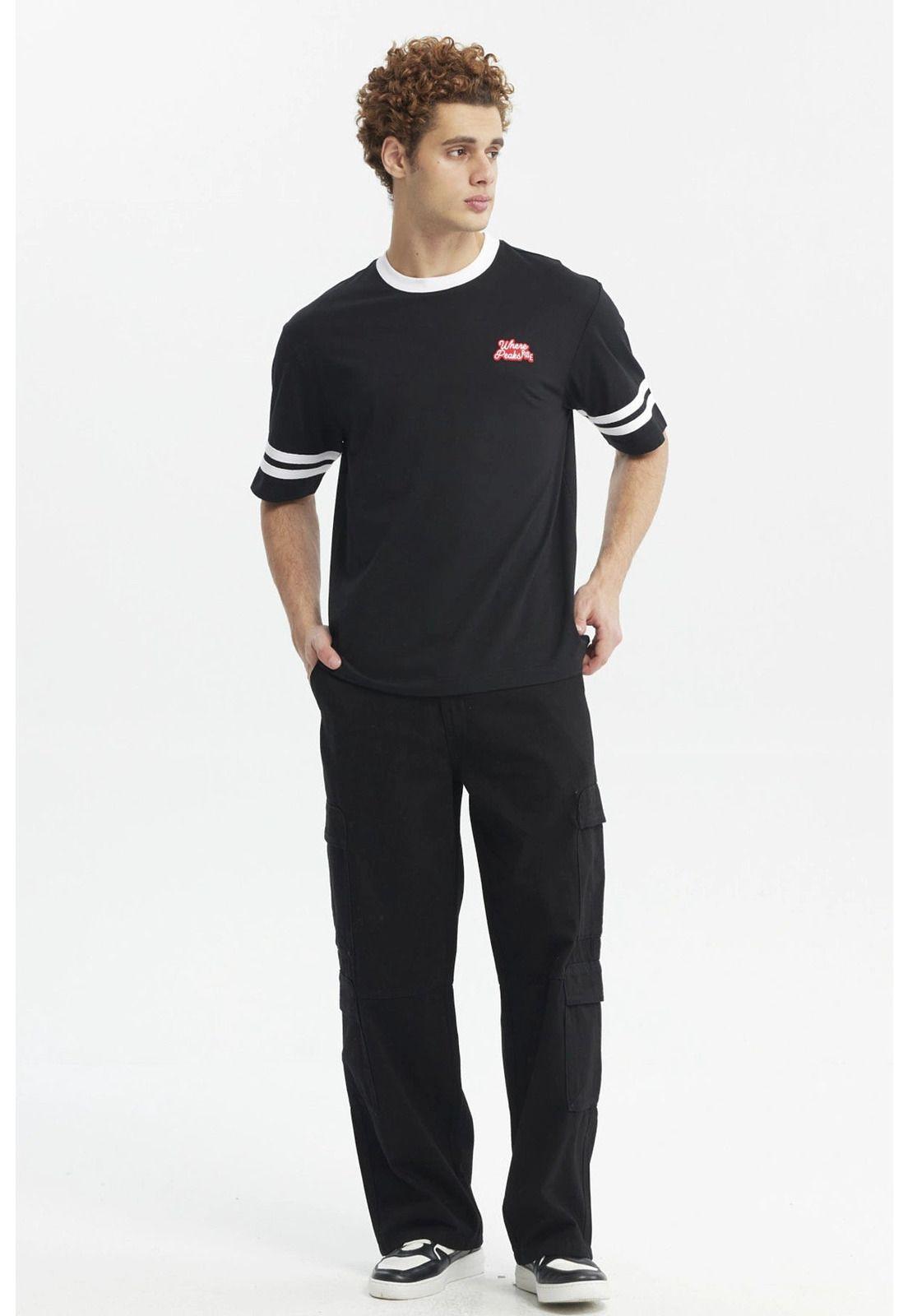 Polera Hombre Oversize Negro - V-3