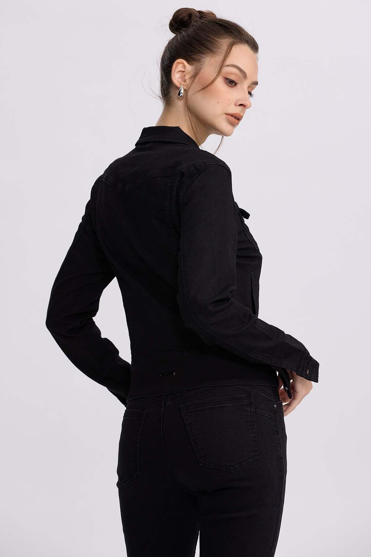 Chaqueta Mujer Clásica Negro-2