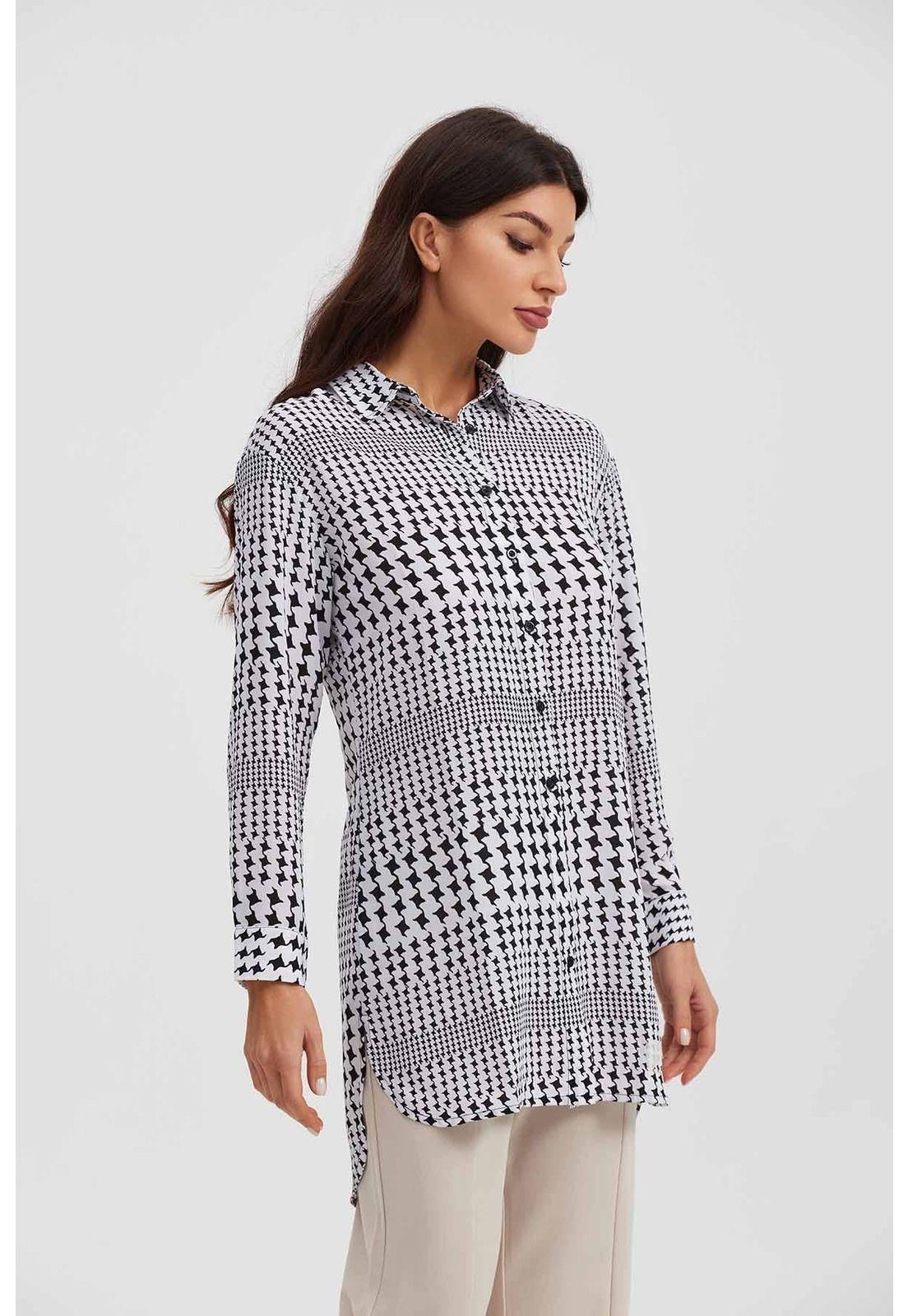 Blusa Mujer Tipo Camisa Blanco-1