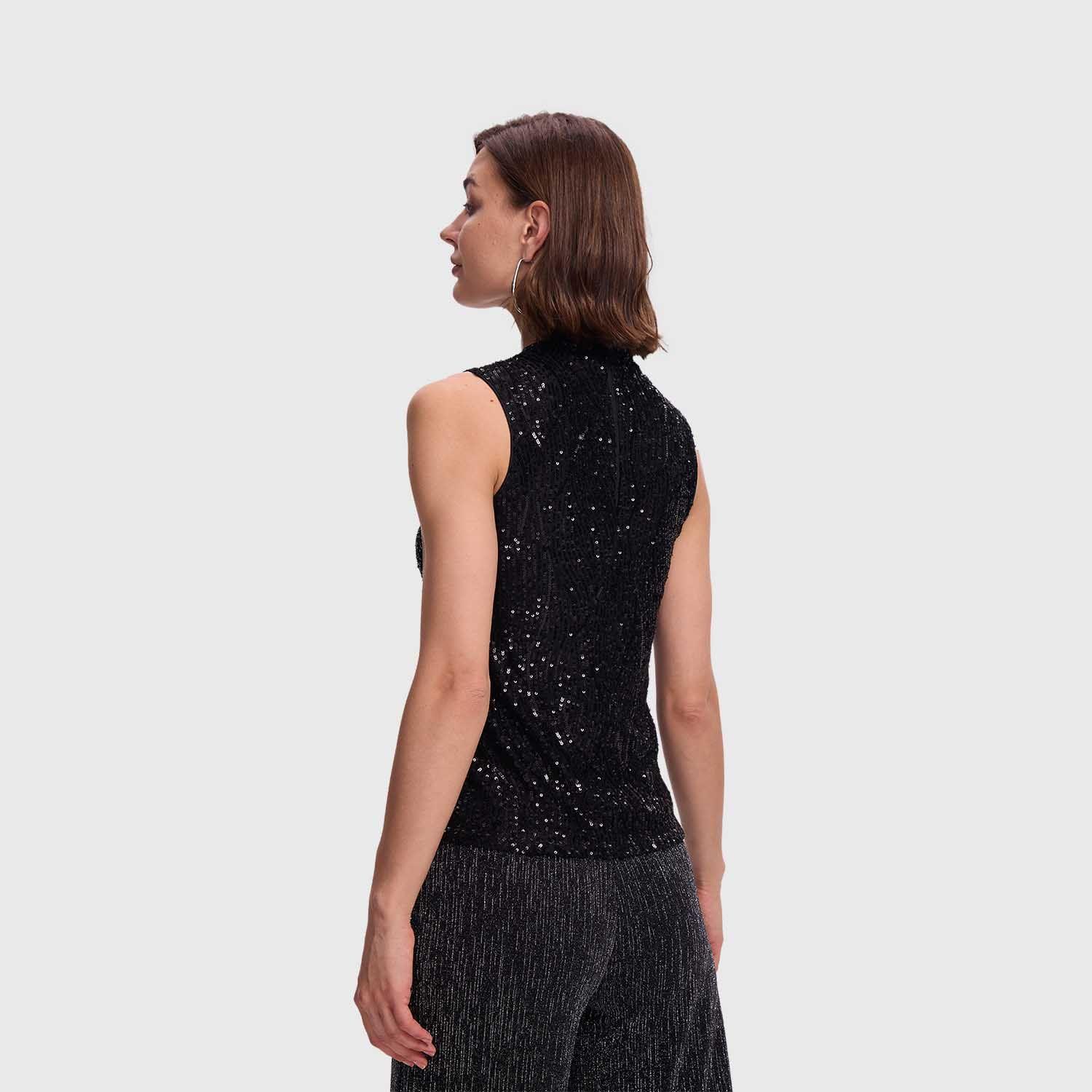 Polera Mujer Lentejuelas Negro I Fashion's Park-2