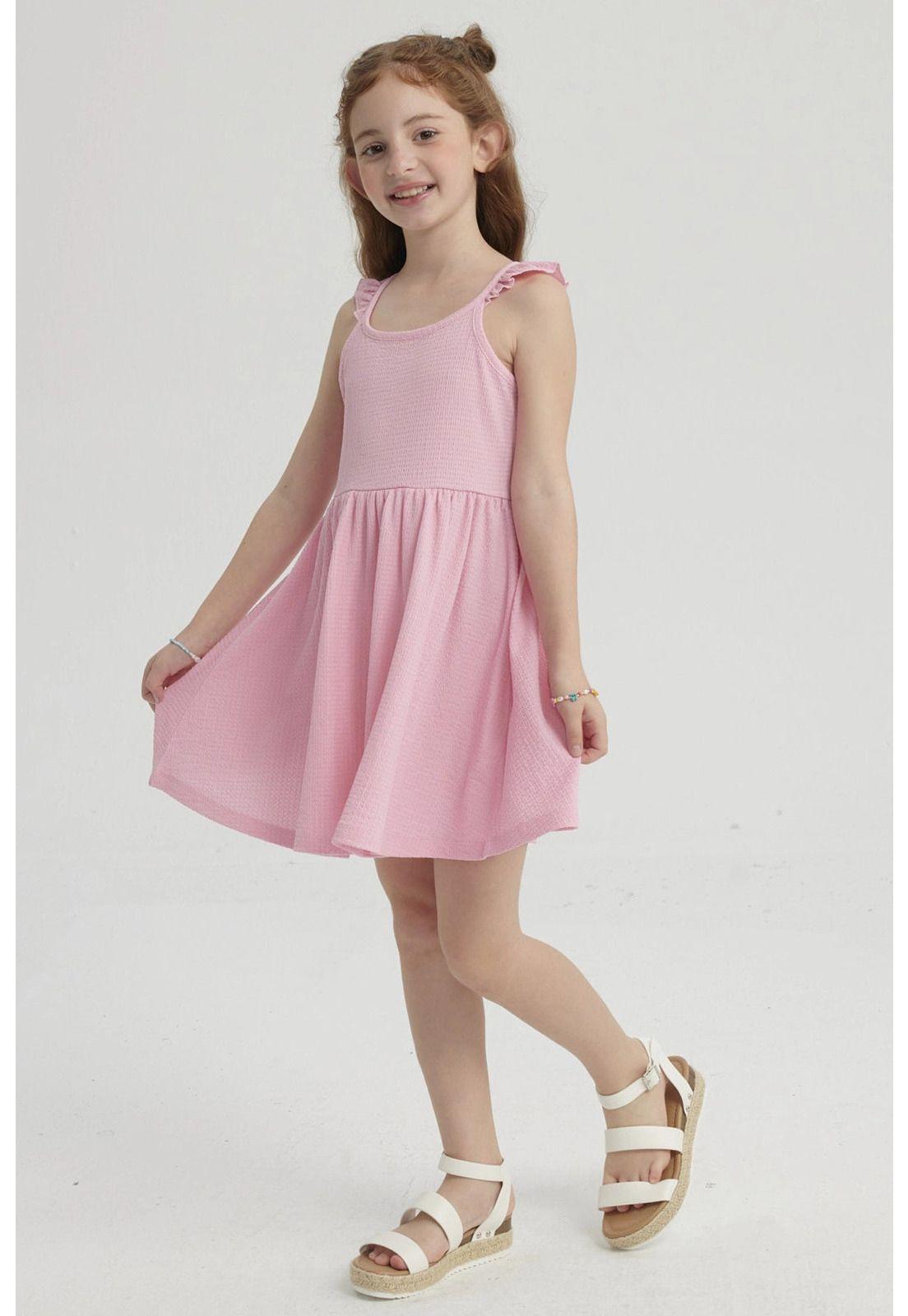 Vestido Niña Crep Rosado-3