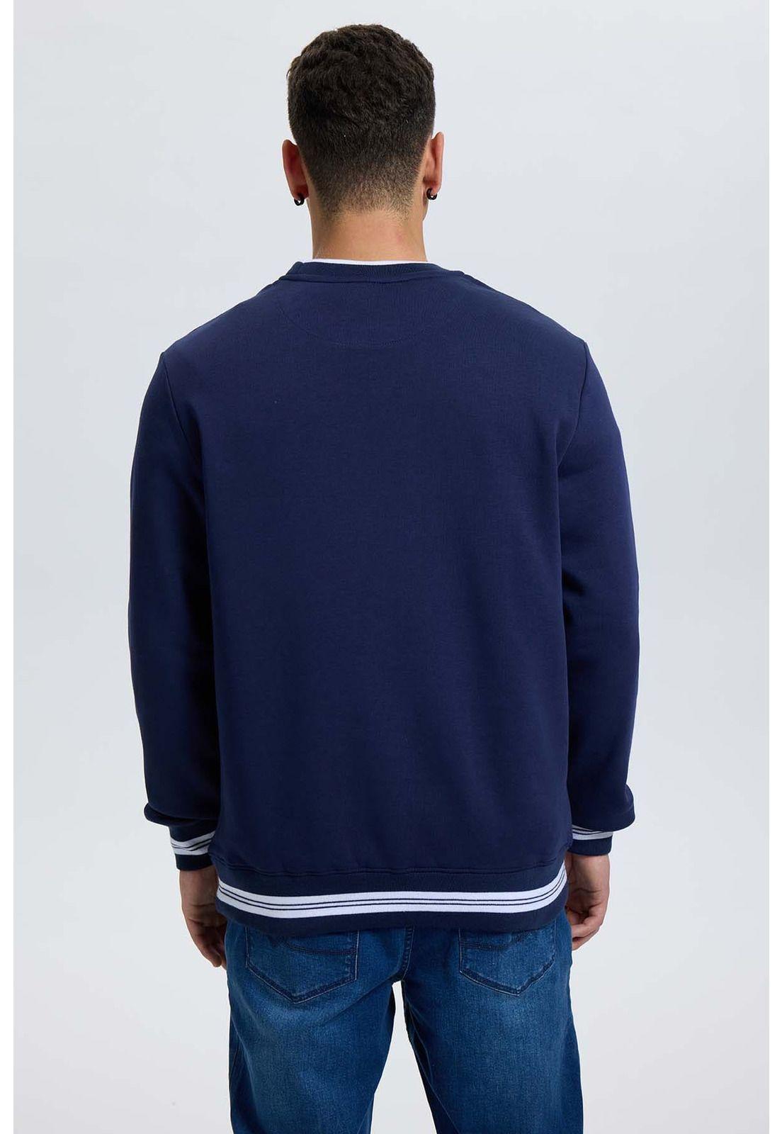 Polerón Hombre Print College Azul-2