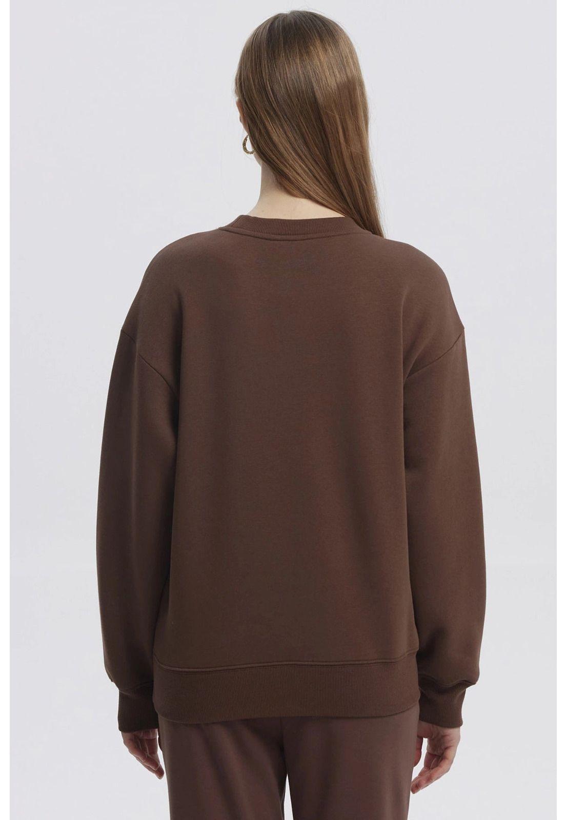 Polerón Mujer Canguro Print Café Oscuro - ll-2