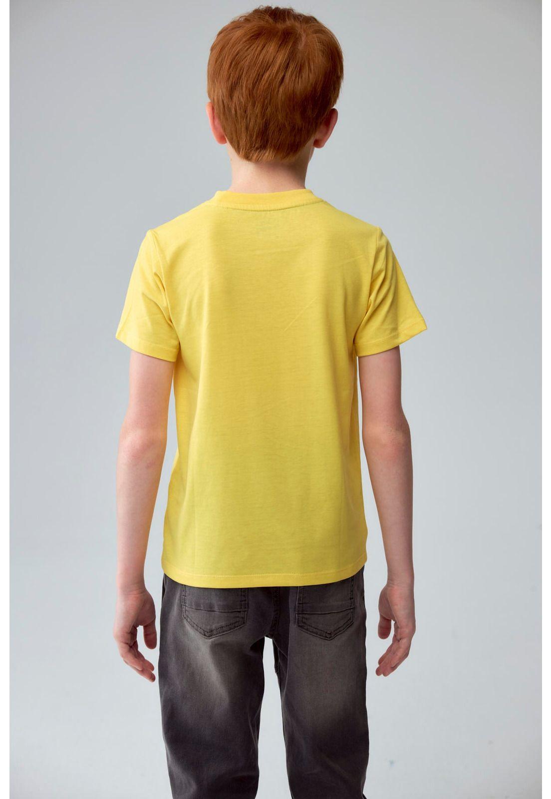 Polera Niño Básica Estampada Amarillo - lll-2