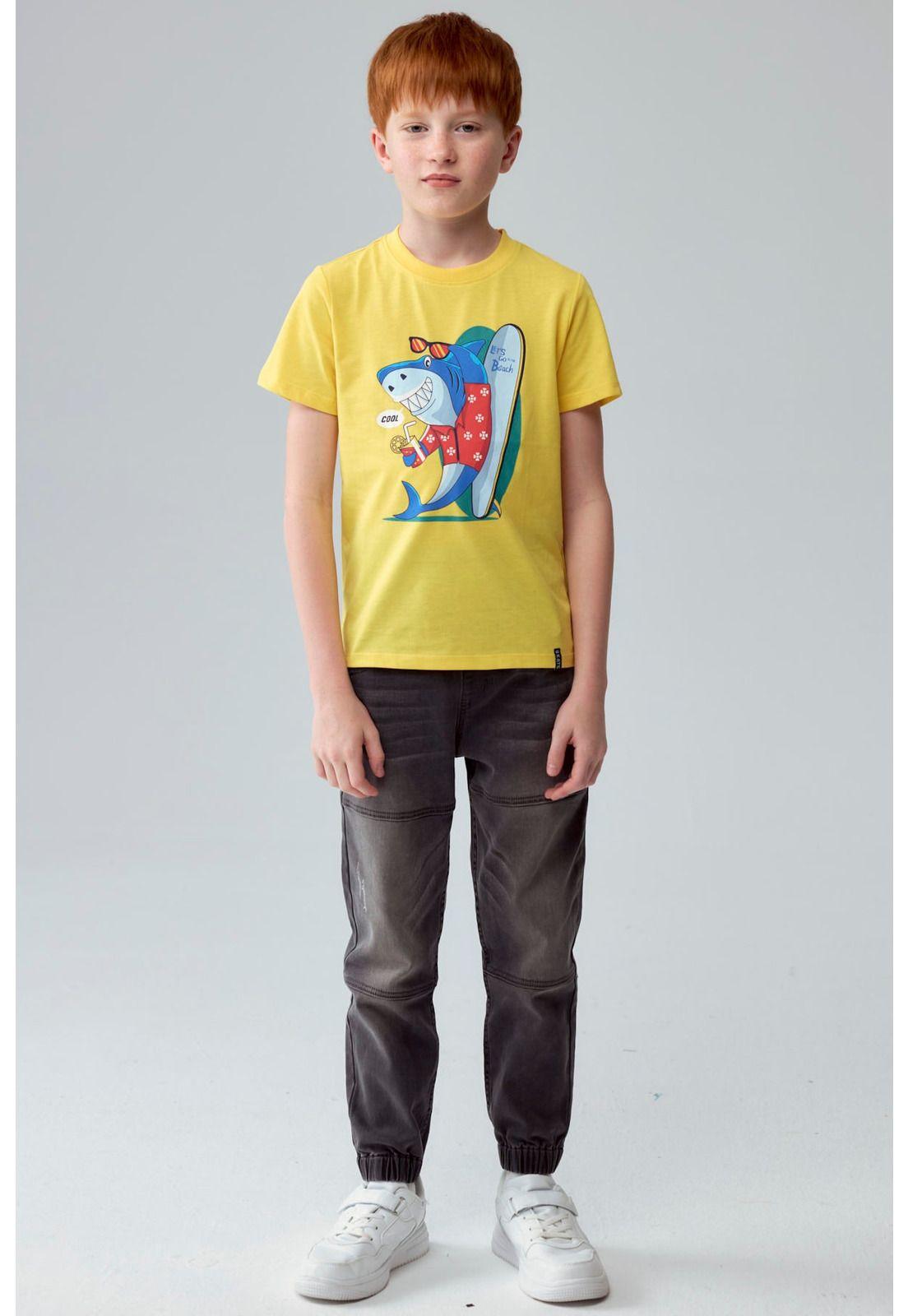 Polera Niño Básica Estampada Amarillo - lll-3
