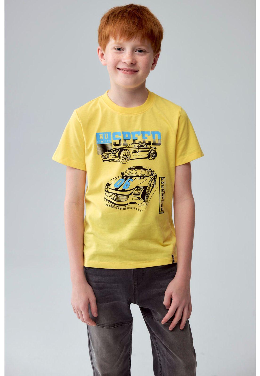 Polera Niño Básica Estampada Amarillo - lll-4