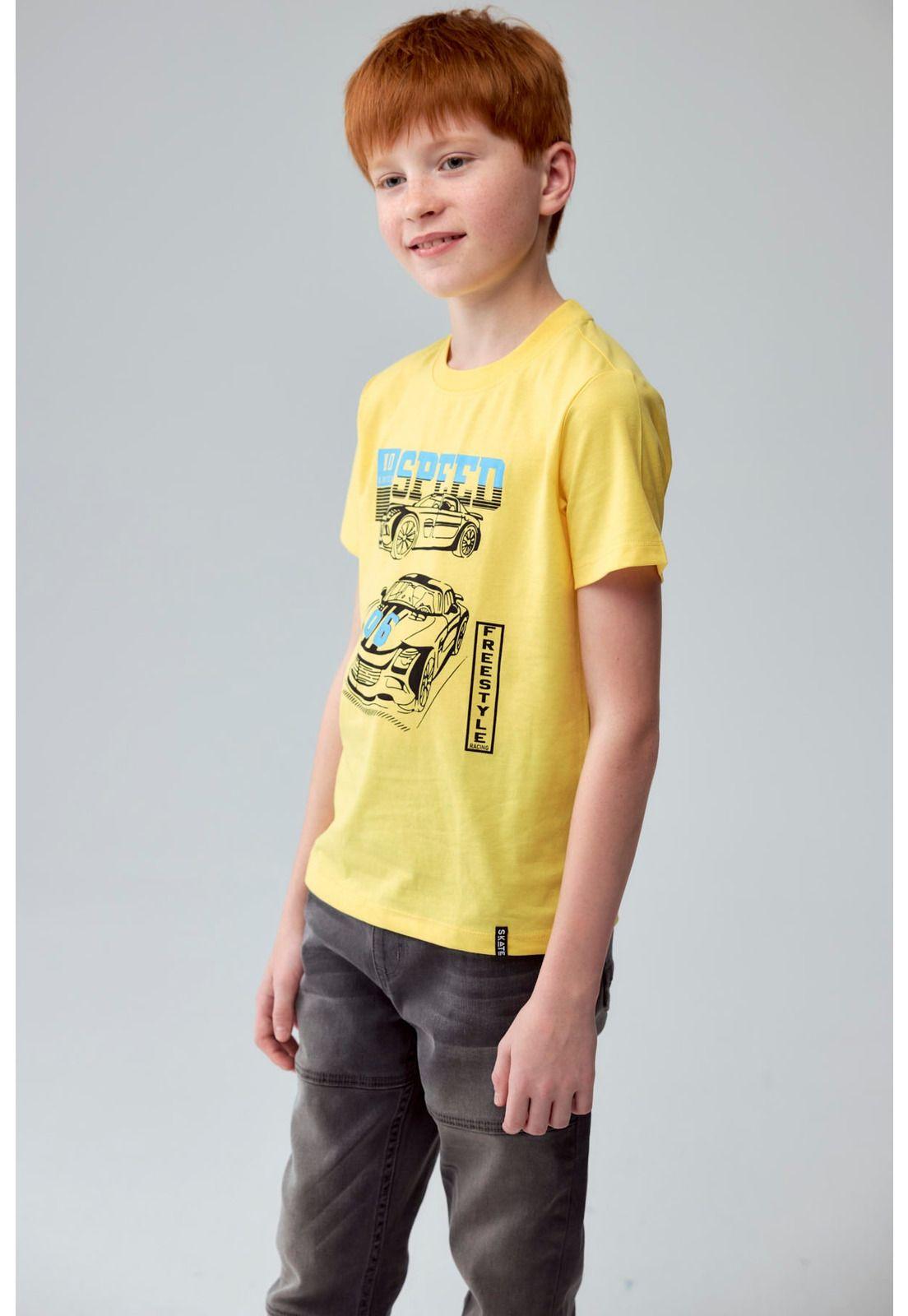 Polera Niño Básica Estampada Amarillo - lll-5