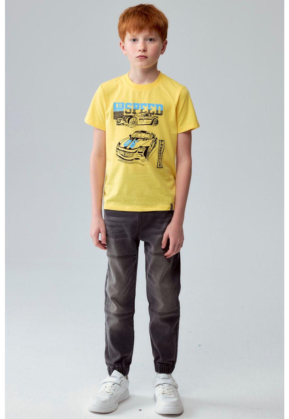 Polera Niño Básica Estampada Amarillo - lll-7