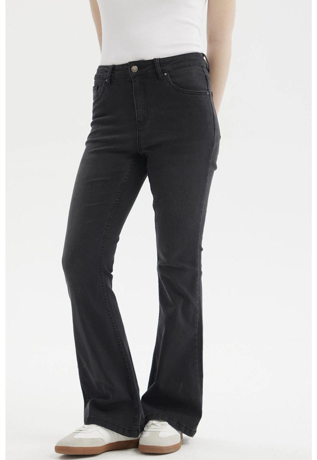Jeans Mujer Flare Vale Negro-1