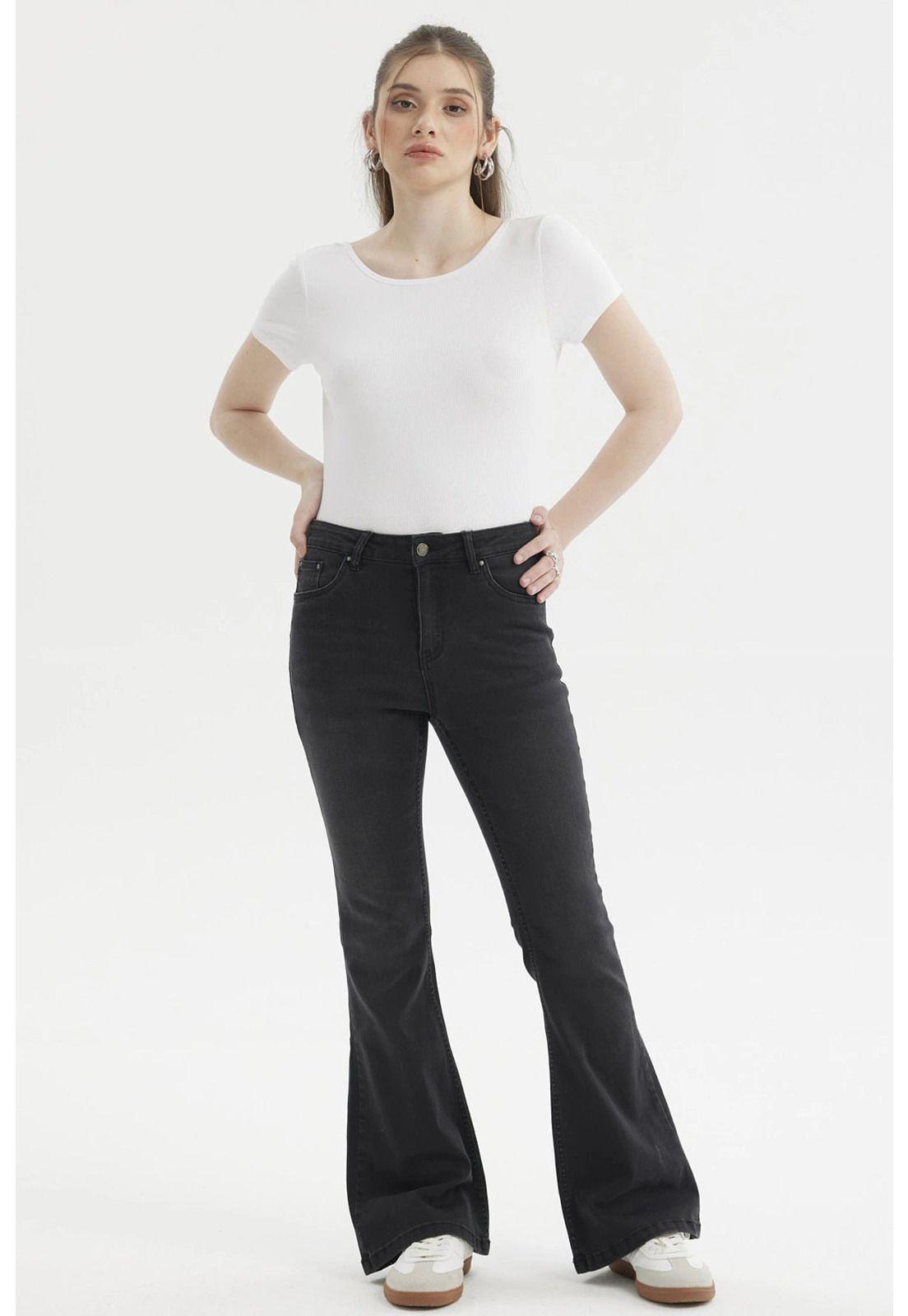 Jeans Mujer Flare Vale Negro-3