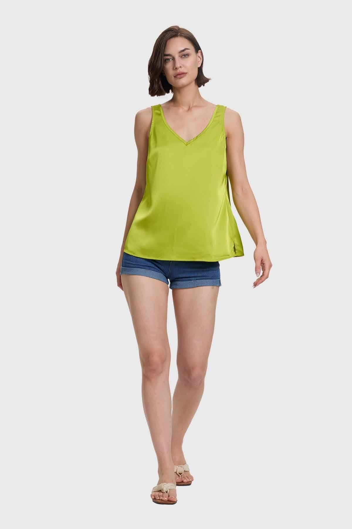 Blusa Mujer Satinada Verde-3