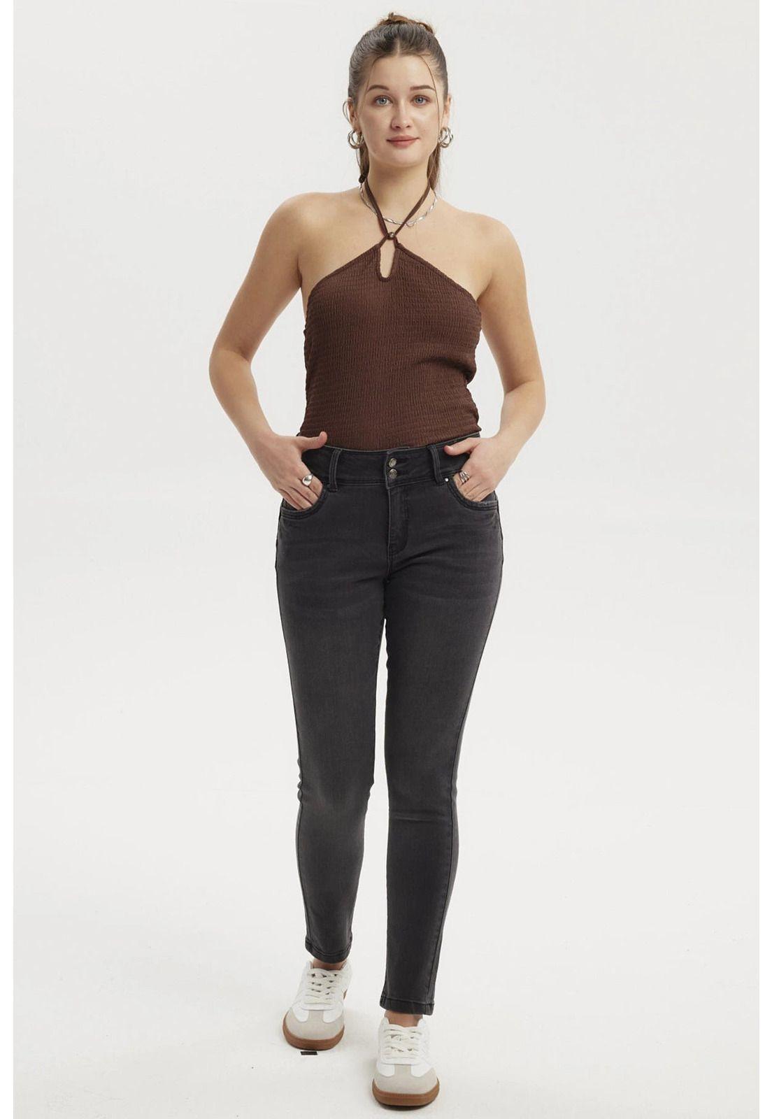 Jeans Mujer Skinny Kim Negro - ll-3