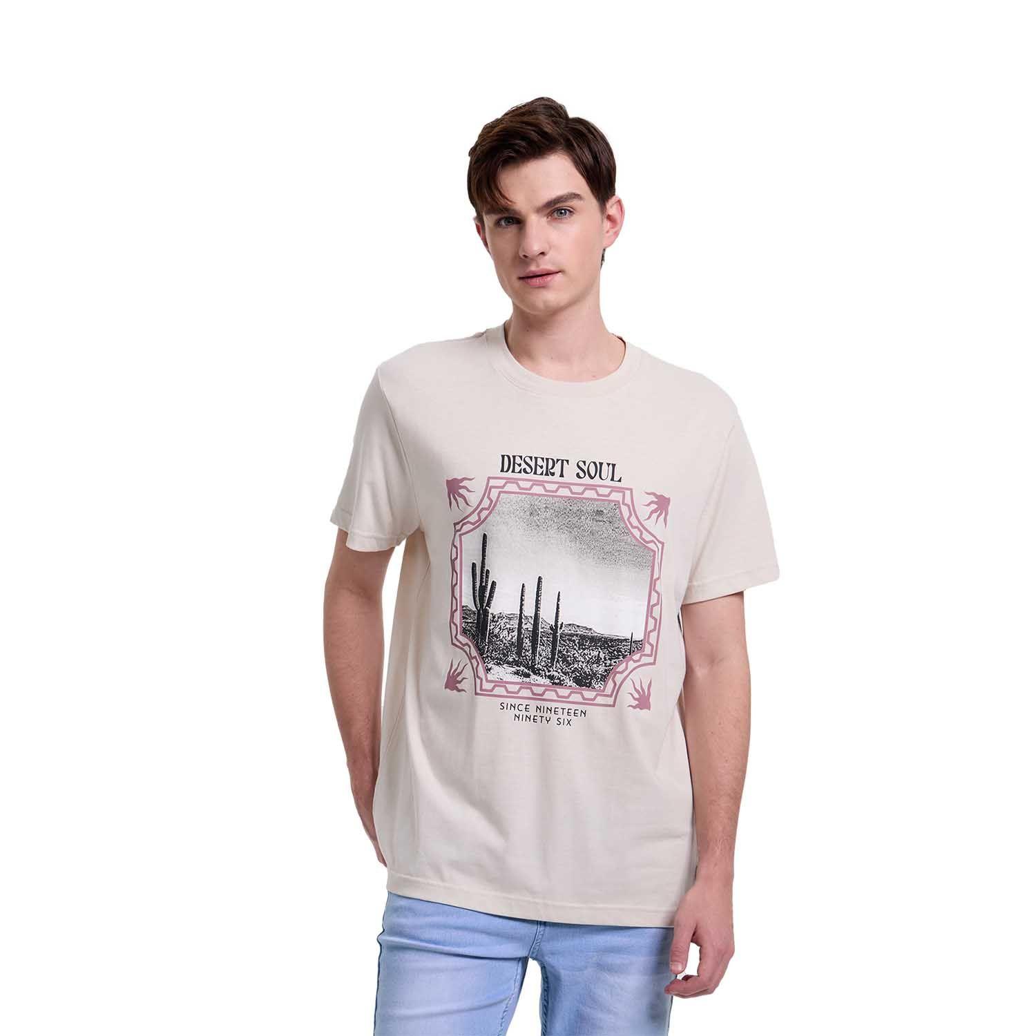 Polera Hombre Print Beige II Fashion's Park-0