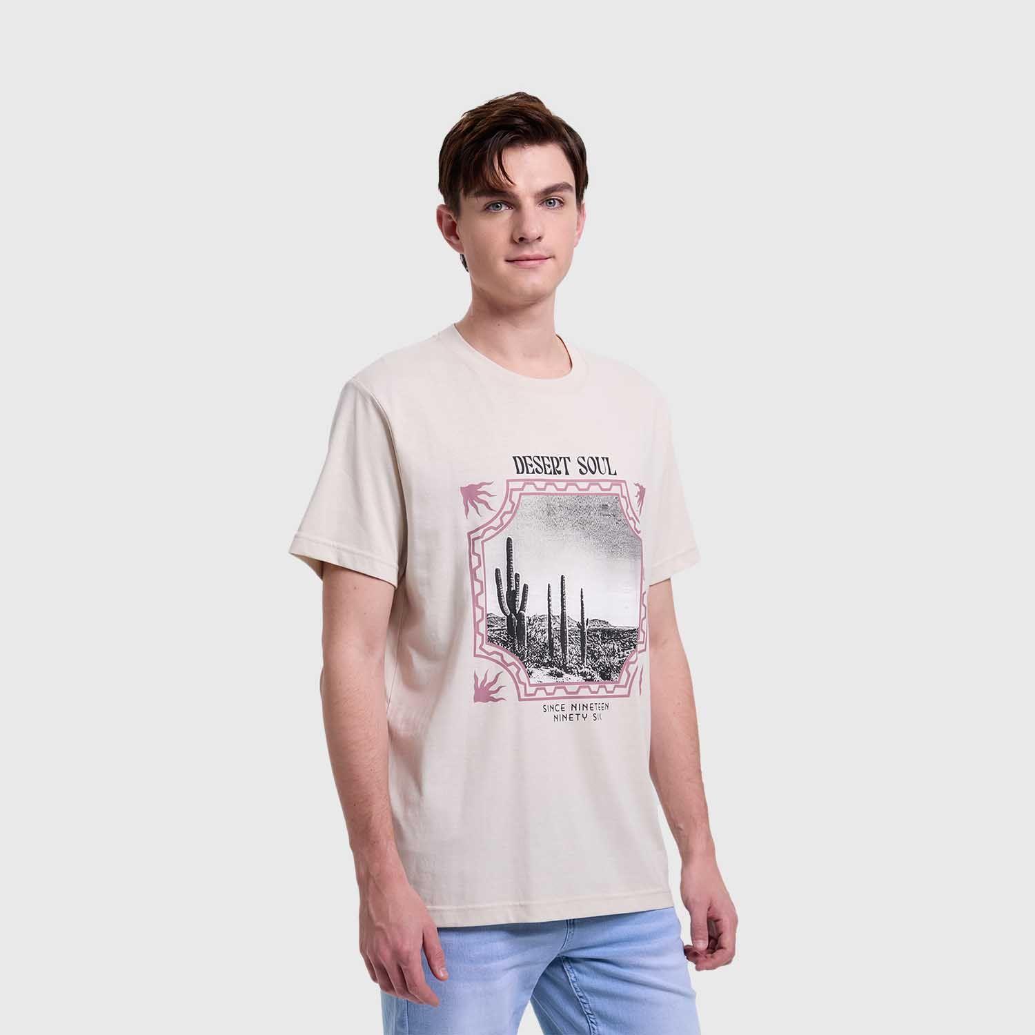 Polera Hombre Print Beige II Fashion's Park-1