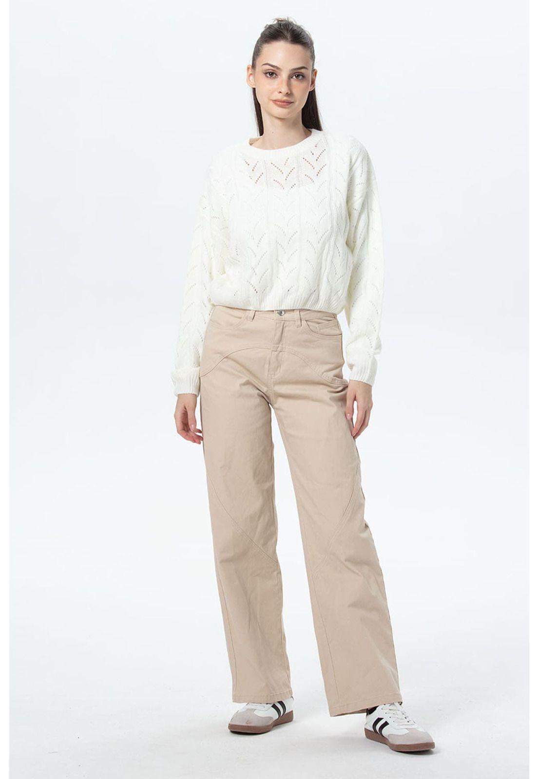 Sweater Mujer Calado Crudo - lV-3