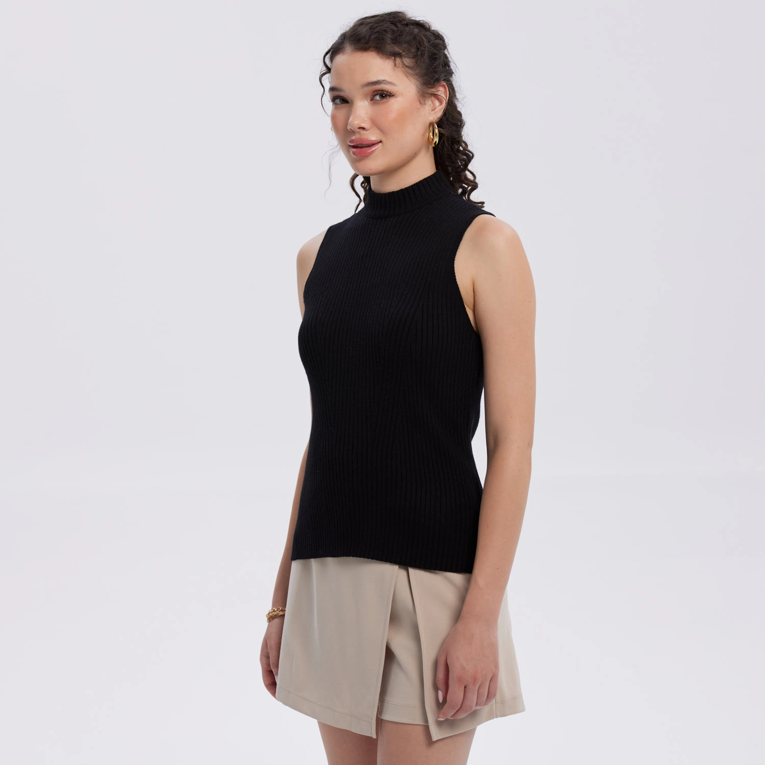 Sweater Mujer Con Textura Negro-2