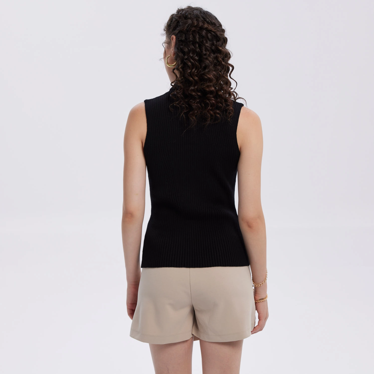 Sweater Mujer Con Textura Negro-3