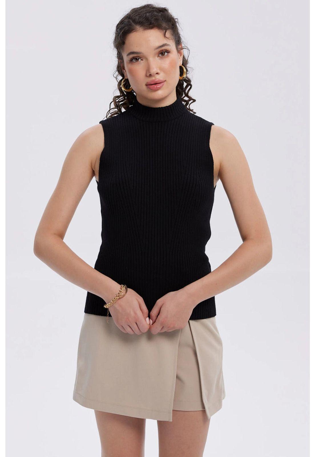 Sweater Mujer Con Textura Negro - ll-0