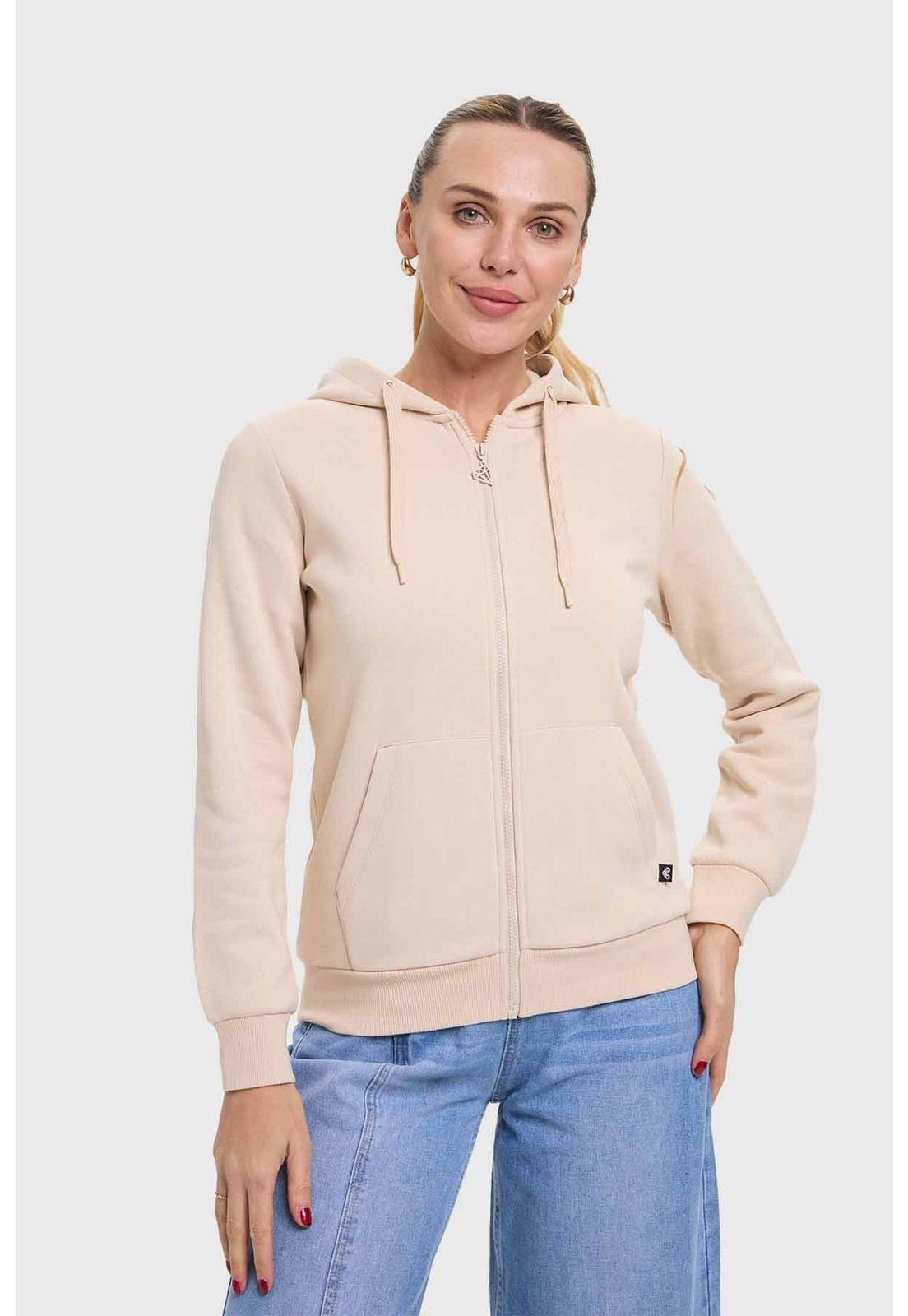 Polerón Mujer Hoodie Beige - ll-0