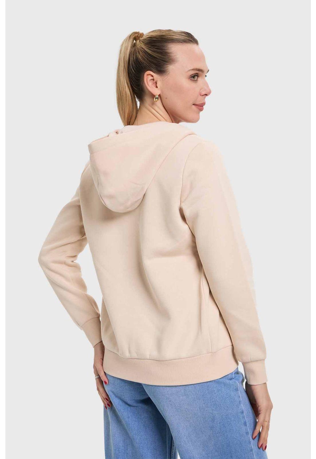Polerón Mujer Hoodie Beige - ll-2