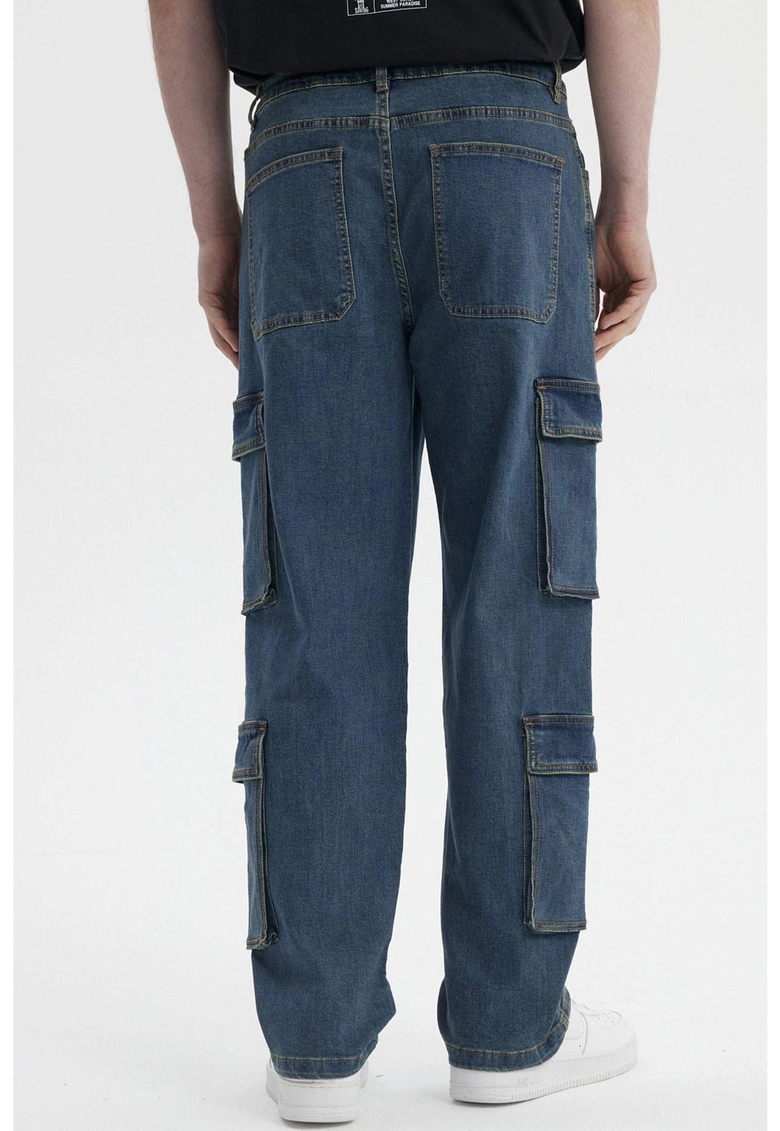 Jeans Hombre Doble Cargo Azul- ll-2