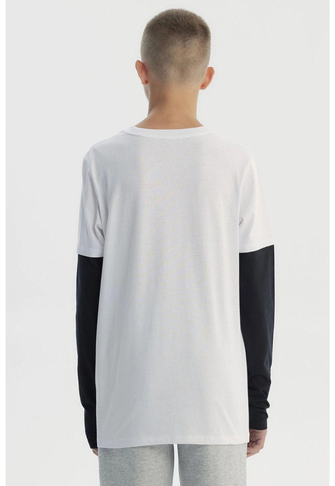 Polera Niño Básica Print Blanco - ll-2