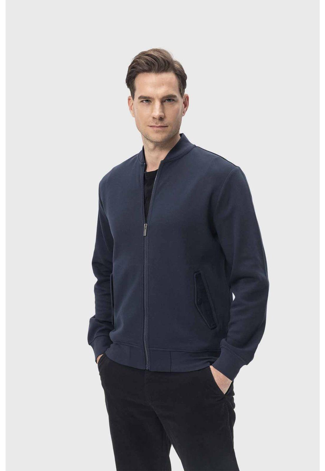 Polerón Hombre Bomber Azul - ll-0