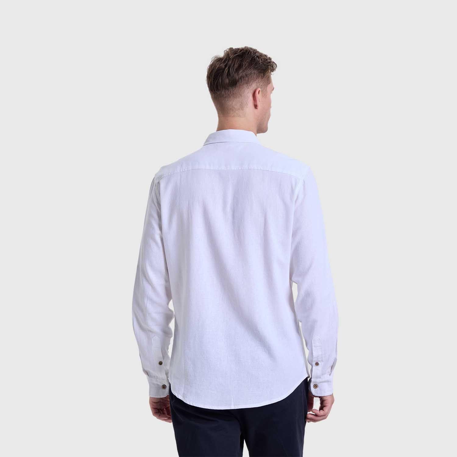 Camisa Hombre Lino Blanco Fashions Park-2