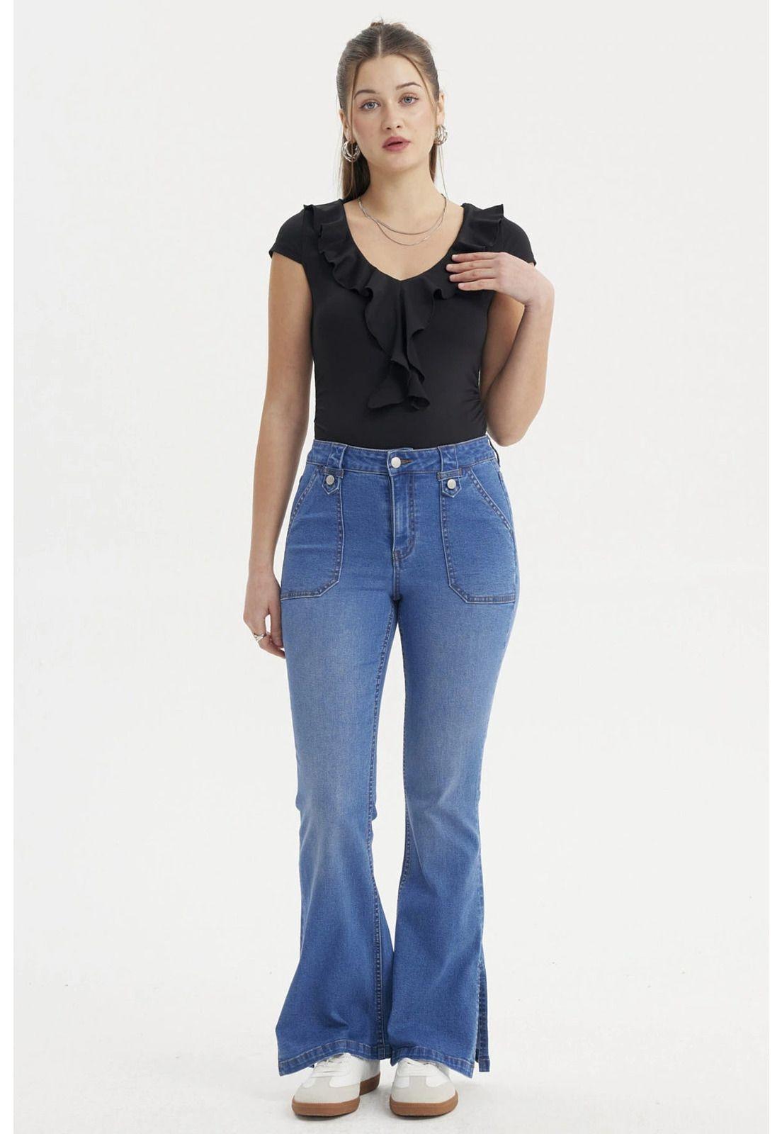 Polera Mujer Con Vuelos Negro-3